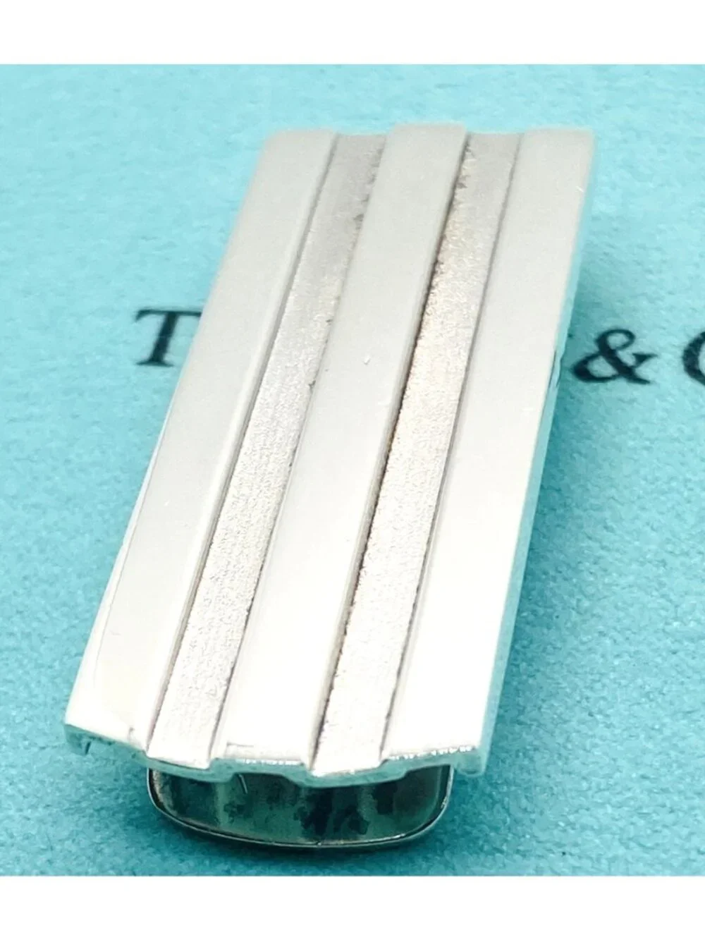 Tiffany & Co Sterling Silver 925 1995 Atlas Groove Money Clip 48.5 x18.3mm